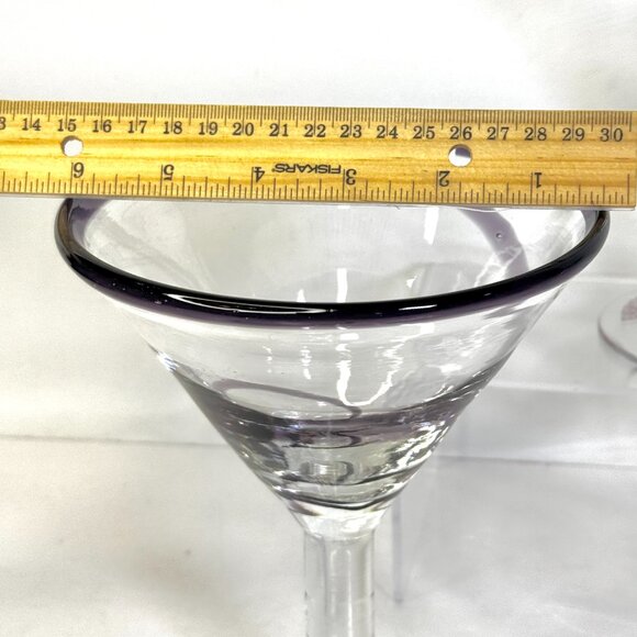 Set 3 TGI Friday's Amethyst Swirls 16 oz Martini Margarita Glasses - Picture 10 of 13